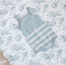 Load image into Gallery viewer, Aster & Oak - Eucalyptus Stripe Knit Romper