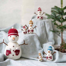 Load image into Gallery viewer, Gry & Sif - Big Snowman Red Hat & Mittens Decoration