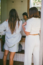 Load image into Gallery viewer, Atmosea - PJ Shirt in Green Velvet Stripe