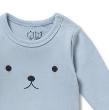 Load image into Gallery viewer, Wilson & Frenchy - Storm Blue Organic Rib Long Sleeved Bodysuit
