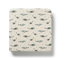 Load image into Gallery viewer, Wilson & Frenchy - Woolly Whales Organic Bassinet Sheet