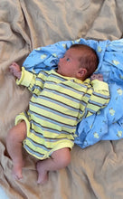 Load image into Gallery viewer, Tiny Trove - Mattie Stripe Cotton Bodysuit - Yellow Stripe