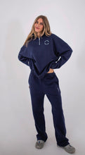 Load image into Gallery viewer, Tiny Trove - Women's Sporty Cotton Tracksuit Pants - Navy