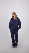 Load image into Gallery viewer, Tiny Trove - Women's Sporty Cotton Tracksuit Pants - Navy