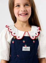 Load image into Gallery viewer, Goldie & Ace - Mini Strawberry Embroidered Burton Overalls
