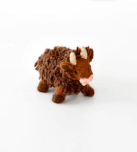 Load image into Gallery viewer, Tara Treasures - Felt Highland Cow Toy - Dark Brown