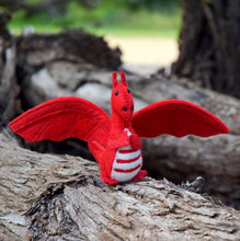 Load image into Gallery viewer, Tara Treasures - Felt Red Dragon Toy - Red