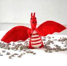 Load image into Gallery viewer, Tara Treasures - Felt Red Dragon Toy - Red