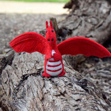 Load image into Gallery viewer, Tara Treasures - Felt Red Dragon Toy - Red