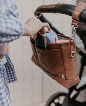 Load image into Gallery viewer, OiOi - Signature Pram Caddy - Tan Vegan Leather