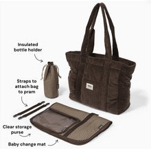 Load image into Gallery viewer, OiOi - Everyday Tote - Chocolate Brown Corduroy (Preorder September Delivery)