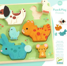 Load image into Gallery viewer, Djeco - Puzz and Play Friends Wooden Puzzle