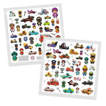 Load image into Gallery viewer, Djeco The World of Crazy Motors Stickers - 160 Metallic Stickers
