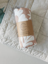 Load image into Gallery viewer, Linen Label - Muslin Swaddle Blanket- Meadow Soft Clay Print