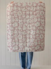 Load image into Gallery viewer, Linen Label - Rectangle Toddler Cot Blanket & Play Mat- Print Blush & Oat