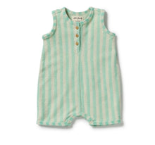 Load image into Gallery viewer, Wilson & Frenchy - Seafoam Stripe Organic Terry Growsuit