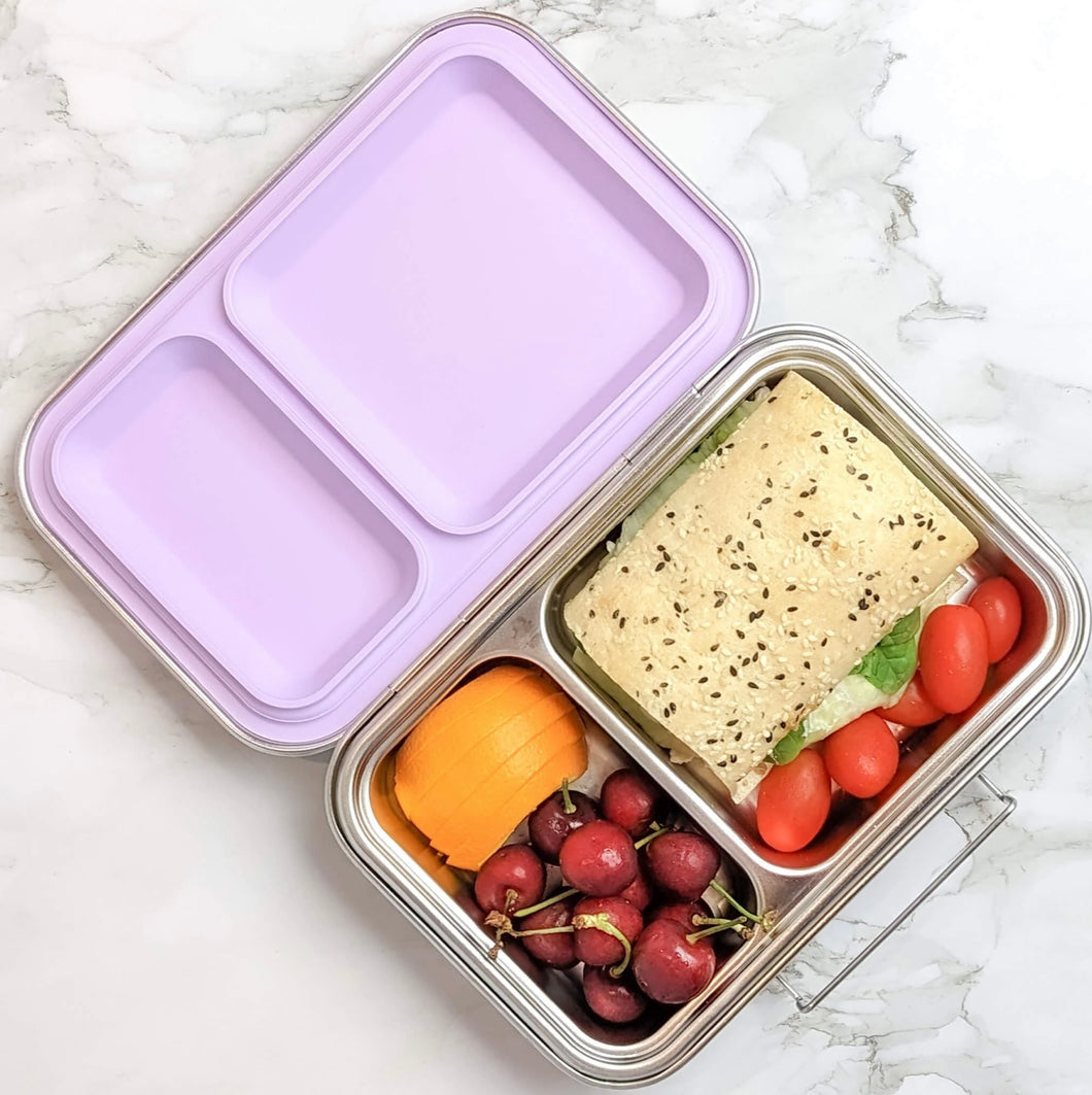 Eco-Cocoon Stainless Bento Lunch Box 2 Compartments - Grape