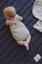 Load image into Gallery viewer, Linen Label Washed Navy &amp; Pinstripe Play Mat
