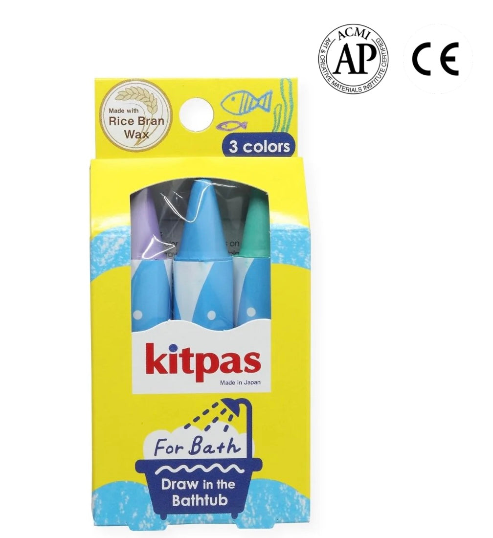 Kitpas - Bath Crayons Rice Wax 3 Colours (Fish)