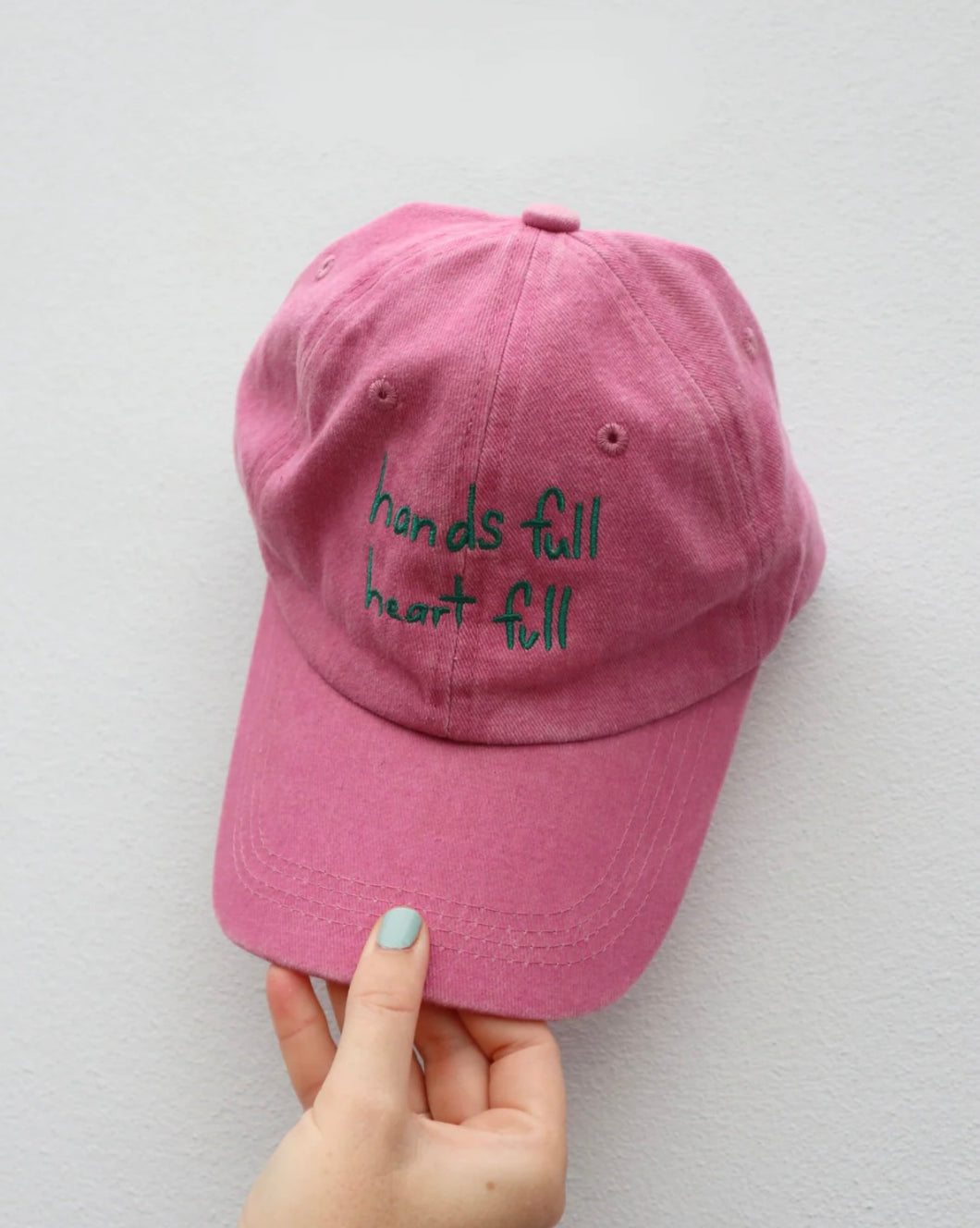 Amilita - Heart Full Adults Cap Pink w/ Green Design