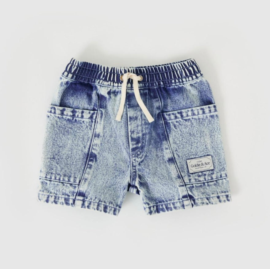 Goldie & Ace - Noah Denim Pocket Shorts Light Denim