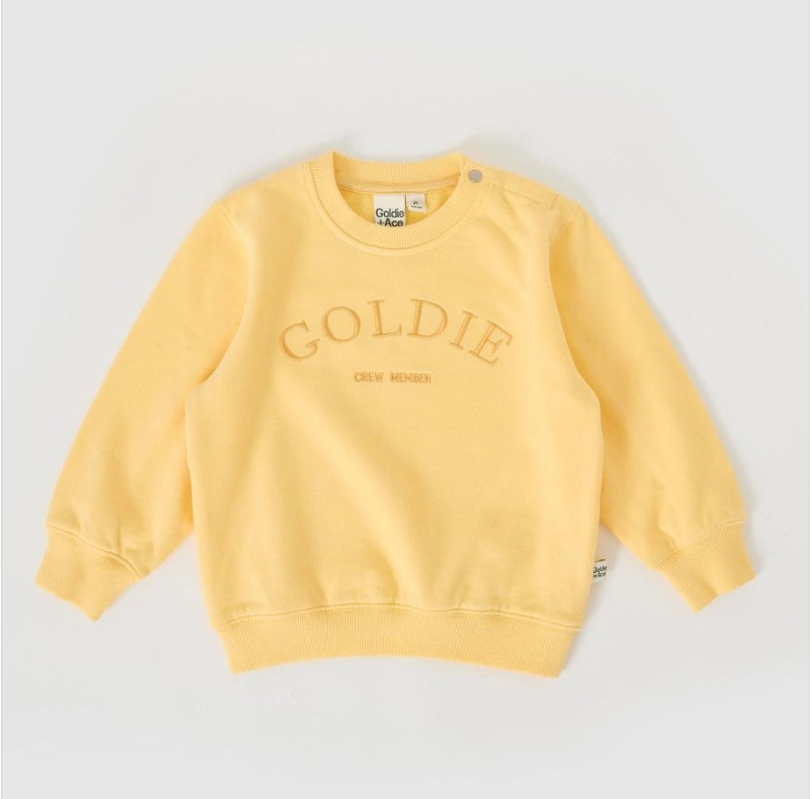 Goldie & Ace - Goldie Crew Embroidered Sweater Lemon