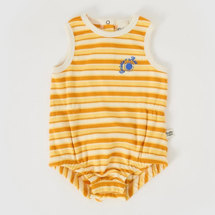 Goldie & Ace - Sunshine Stripe Bubble Romper