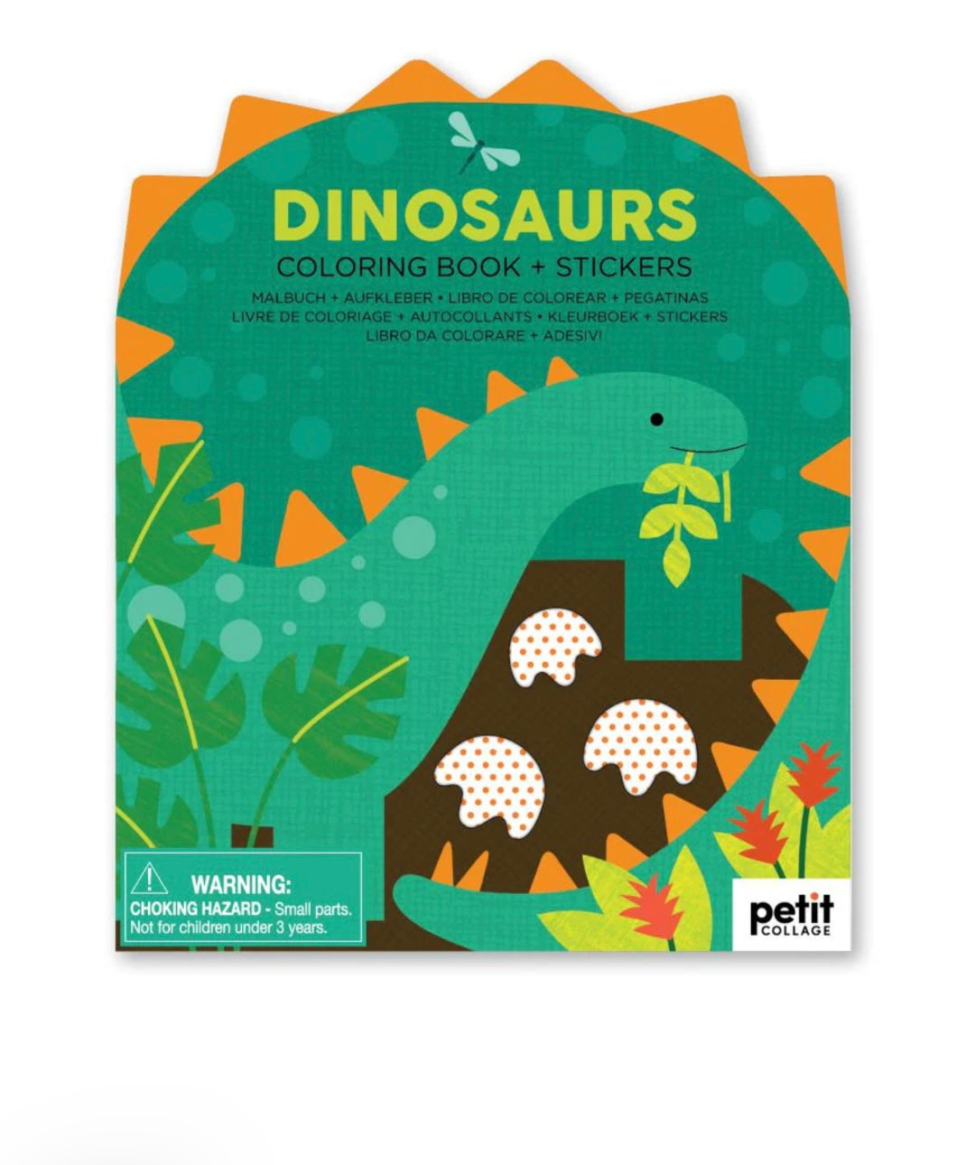 Petite Collage - Coloring Book With Stickers: Dinosaurs