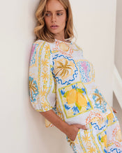 Load image into Gallery viewer, Kaleido - 100% Linen Elbow Sleeve Top - AMALFI DREAMS

