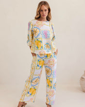 Load image into Gallery viewer, Kaleido - 100% Linen Elbow Sleeve Top - AMALFI DREAMS
