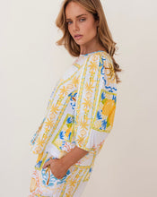 Load image into Gallery viewer, Kaleido - 100% Linen Elbow Sleeve Top - AMALFI DREAMS
