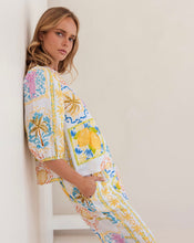 Load image into Gallery viewer, Kaleido - 100% Linen Elbow Sleeve Top - AMALFI DREAMS
