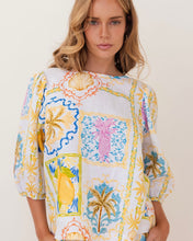 Load image into Gallery viewer, Kaleido - 100% Linen Elbow Sleeve Top - AMALFI DREAMS
