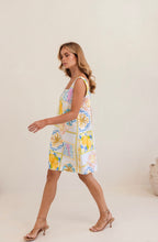 Load image into Gallery viewer, Kaleido - Ladies 100% Linen Square Neck Shift Dress - AMALFI DREAMS
