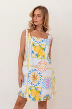 Load image into Gallery viewer, Kaleido - Ladies 100% Linen Square Neck Shift Dress - AMALFI DREAMS
