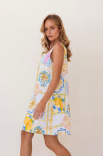 Load image into Gallery viewer, Kaleido - Ladies 100% Linen Square Neck Shift Dress - AMALFI DREAMS
