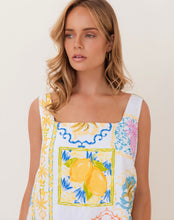 Load image into Gallery viewer, Kaleido - Ladies 100% Linen Square Neck Shift Dress - AMALFI DREAMS
