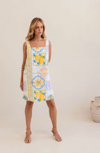 Load image into Gallery viewer, Kaleido - Ladies 100% Linen Square Neck Shift Dress - AMALFI DREAMS
