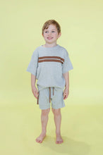 Load image into Gallery viewer, Grown Clothing - Striped Ribbed Shorts Grey Marle
