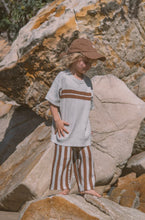 Load image into Gallery viewer, Grown Clothing - Twin Striped Ribbed Tee Grey Marle
