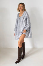 Load image into Gallery viewer, Tiny Trove - Women&#39;s Aimee Check Dress - Blue/White/Grey Check
