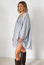 Load image into Gallery viewer, Tiny Trove - Women&#39;s Aimee Check Dress - Blue/White/Grey Check
