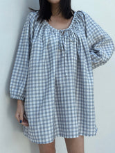 Load image into Gallery viewer, Tiny Trove - Women&#39;s Aimee Check Dress - Blue/White/Grey Check
