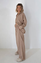 Load image into Gallery viewer, Tiny Trove - Women&#39;s Celia Cotton Stripe Pants - Caramel/White Stripe
