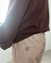 Load image into Gallery viewer, Tiny Trove - Women&#39;s Celia Cotton Stripe Pants - Caramel/White Stripe
