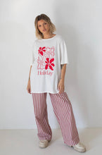 Load image into Gallery viewer, Tiny Trove - Women&#39;s Celia Cotton Stripe Pants - Pale Blush/Deep Red Stripe
