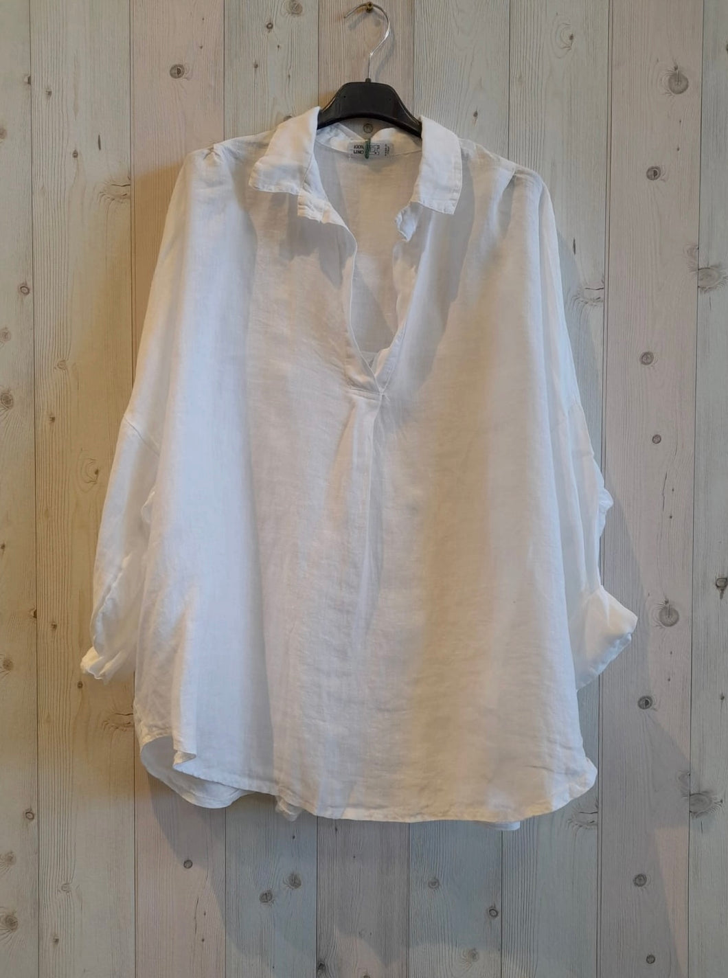 Linen - Ladies 100% Linen V-Neck Blouse