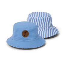 Load image into Gallery viewer, Cry Wolf - Reversible Bucket Hat SKY BLUE STRIPE
