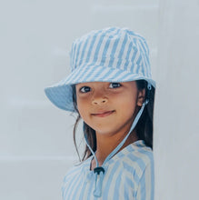 Load image into Gallery viewer, Cry Wolf - Reversible Bucket Hat SKY BLUE STRIPE
