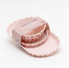 Load image into Gallery viewer, Chino Club - Pink Fruits Silicone Bowl and Plate Set
